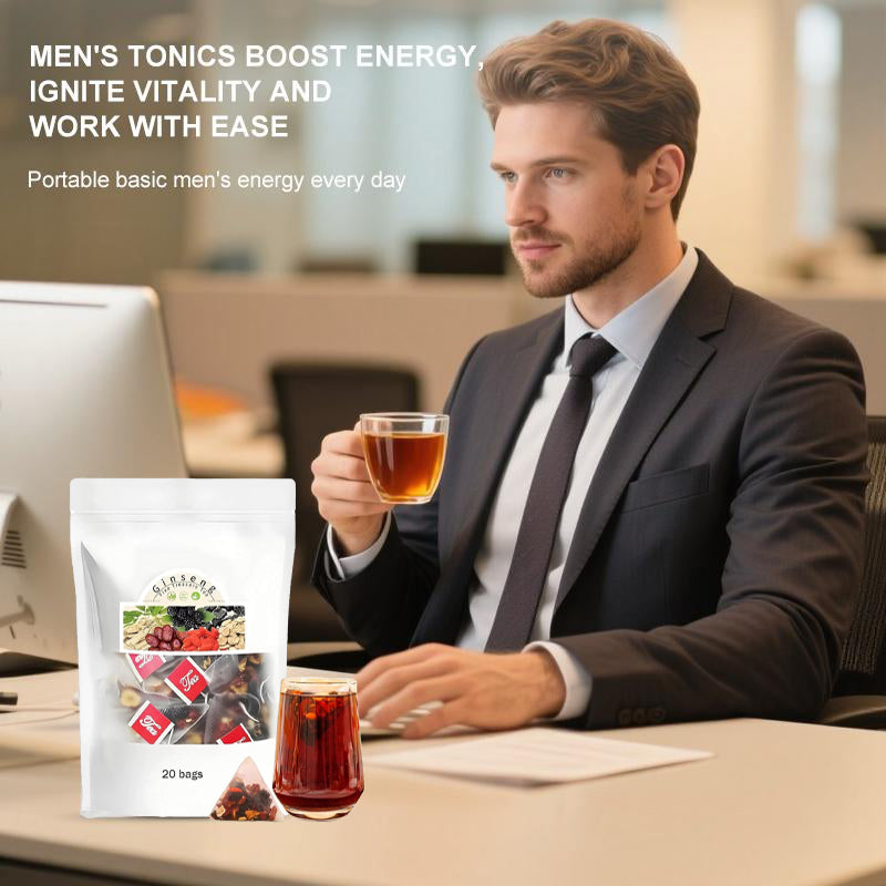 【✨Recharge Your Vitality】💎Newyuo® Ginseng Five Treasure Tea丨Chinese Herbal Formula(Maintain Kidneys, Regulate qi and blood, Replenish Energy&Promote the body to filter toxins)