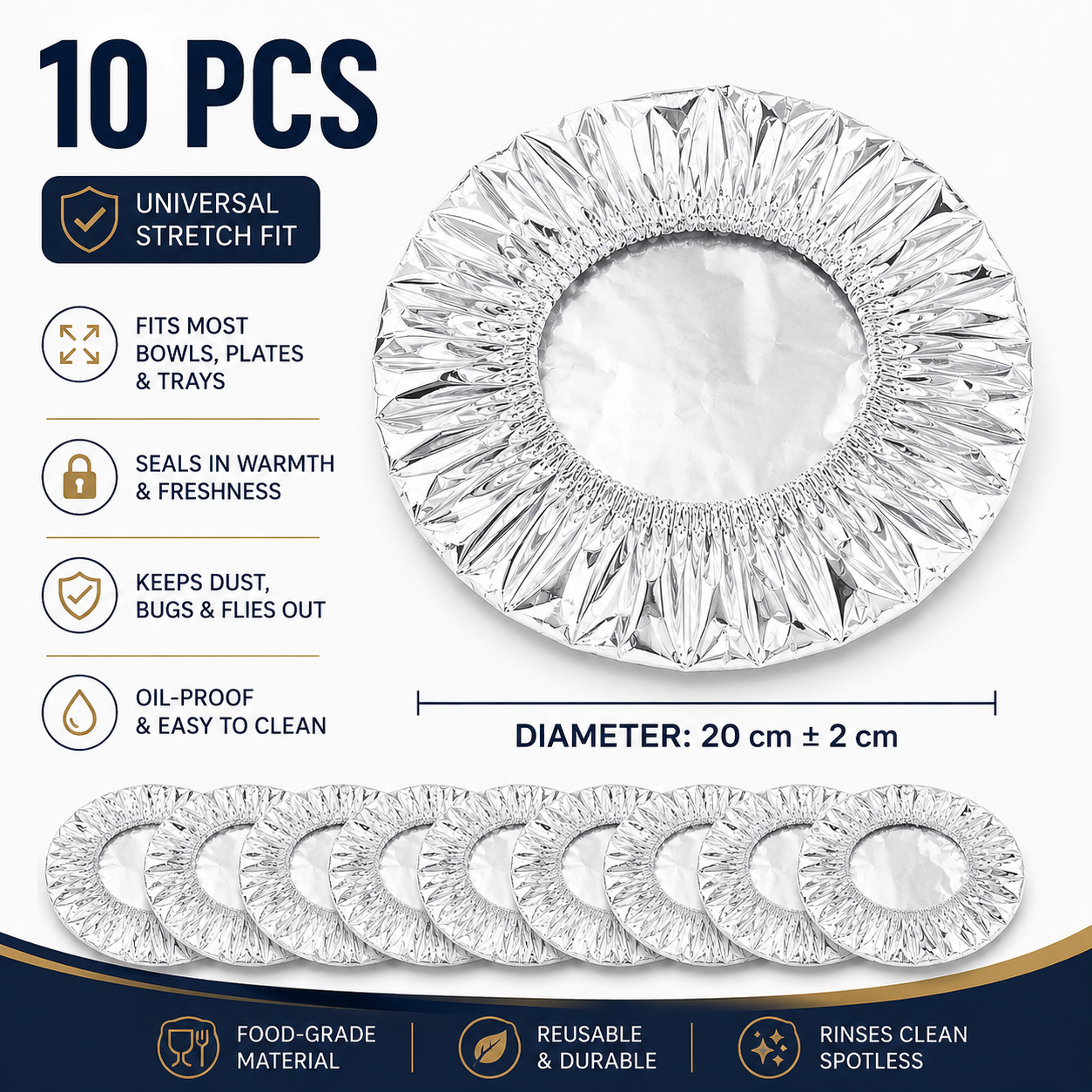 🧑🍳Insulated Aluminum Foil Food Cover – Locks In Heat & Freshness