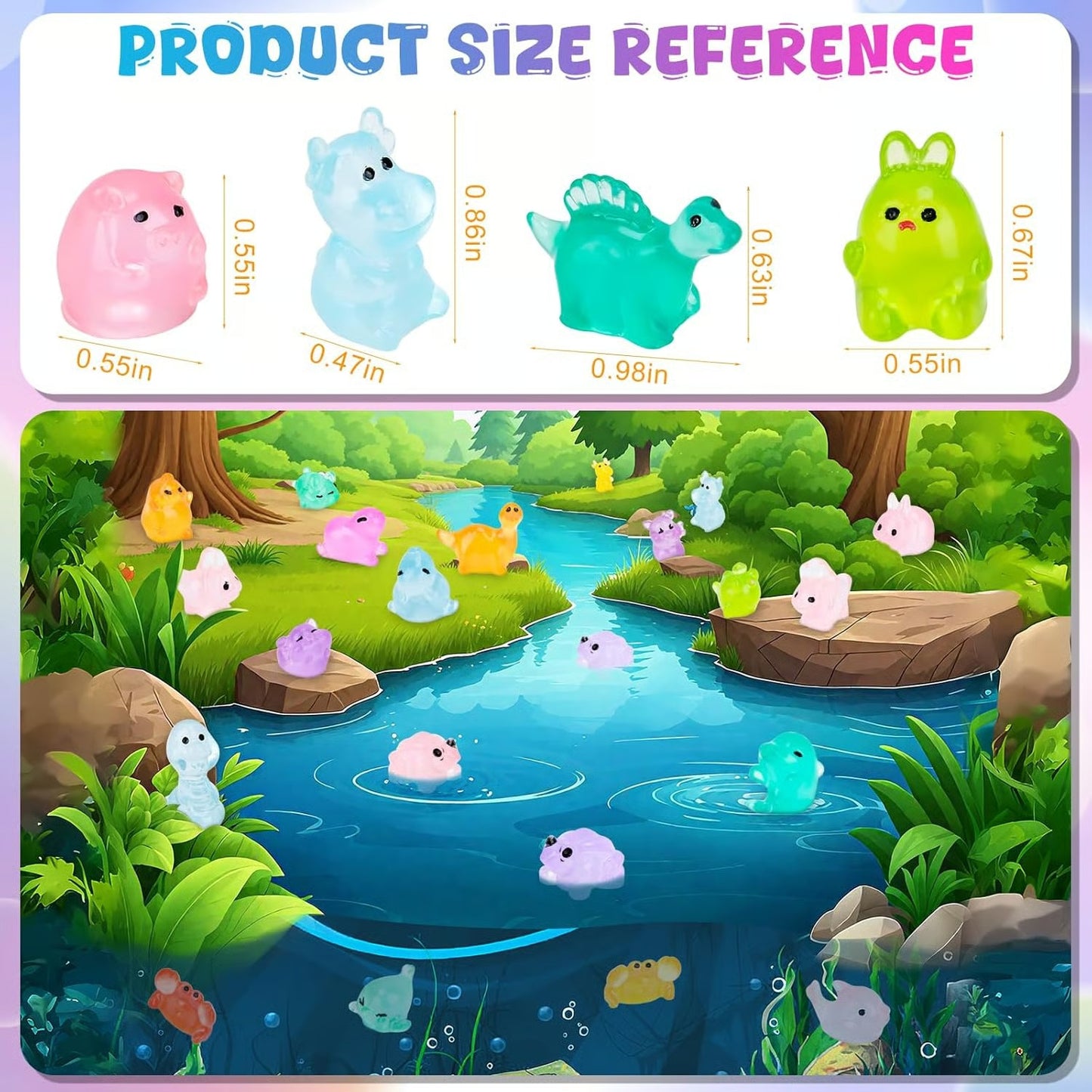 🏆#1 Bestseller ⏰Mini Glow in The Dark Animal Resin Models