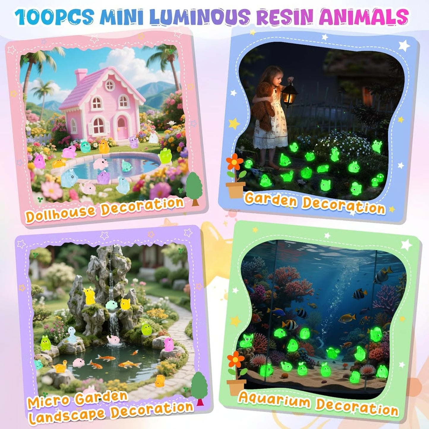 🏆#1 Bestseller ⏰Mini Glow in The Dark Animal Resin Models