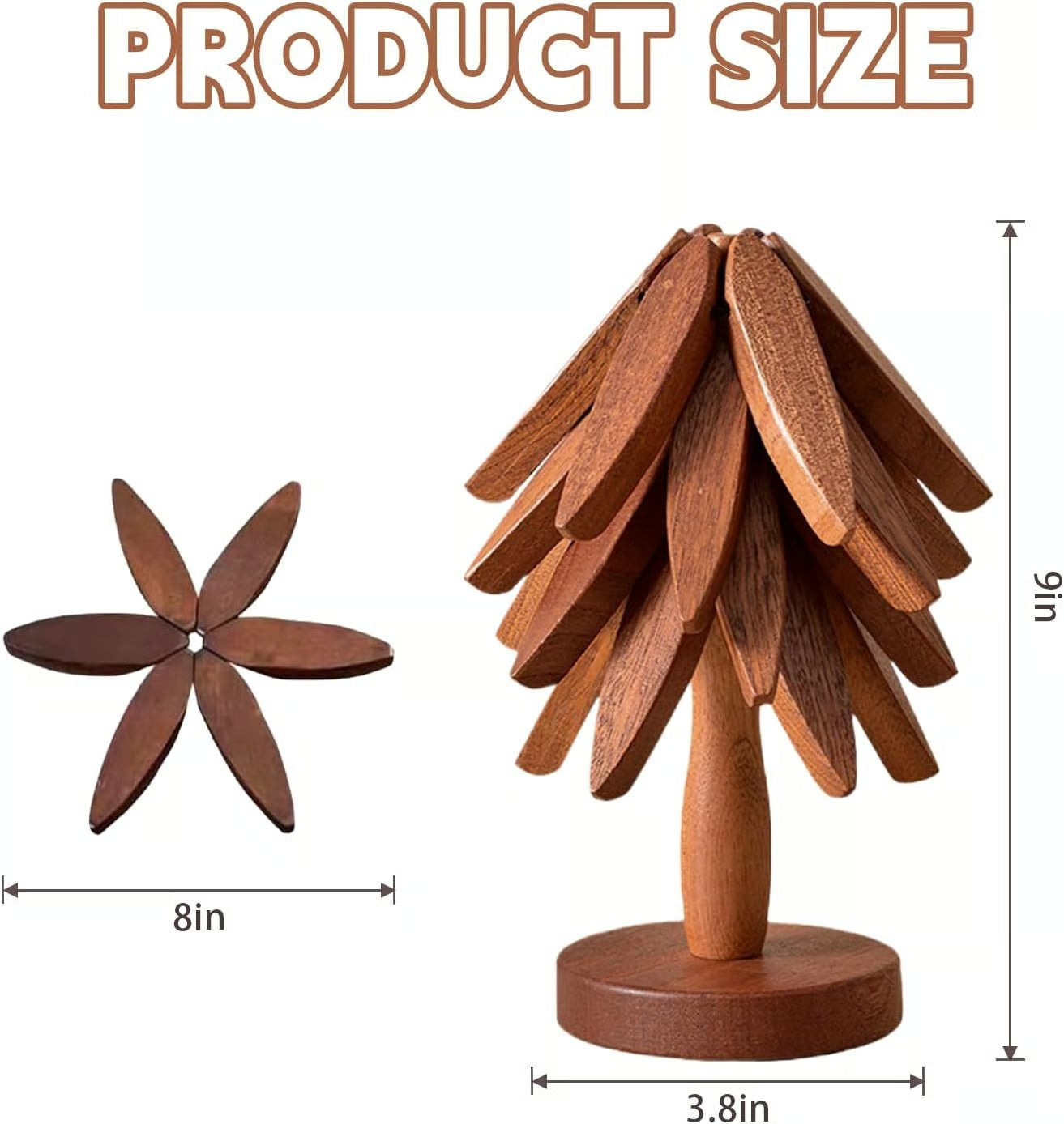 đ„Christmas Early Discount 49% OffâšNatural Tree Trivet Set - 4 Wooden Trivets & 1 Stand Like a Christmas Tree