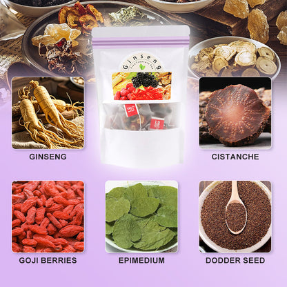 【✨Recharge Your Vitality】💎Newyuo® Ginseng Five Treasure Tea丨Chinese Herbal Formula(Maintain Kidneys, Regulate qi and blood, Replenish Energy&Promote the body to filter toxins)