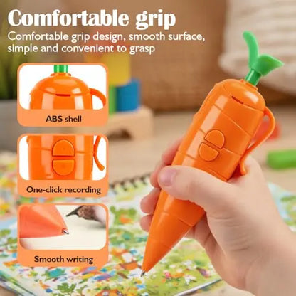 Carrot Voice Recorder Pen | 60-Second Recording & Smooth Writing（upsell）
