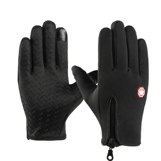 Outdoor Waterproof Touchscreen Full-Finger Zipper Sports Fitness Gloves