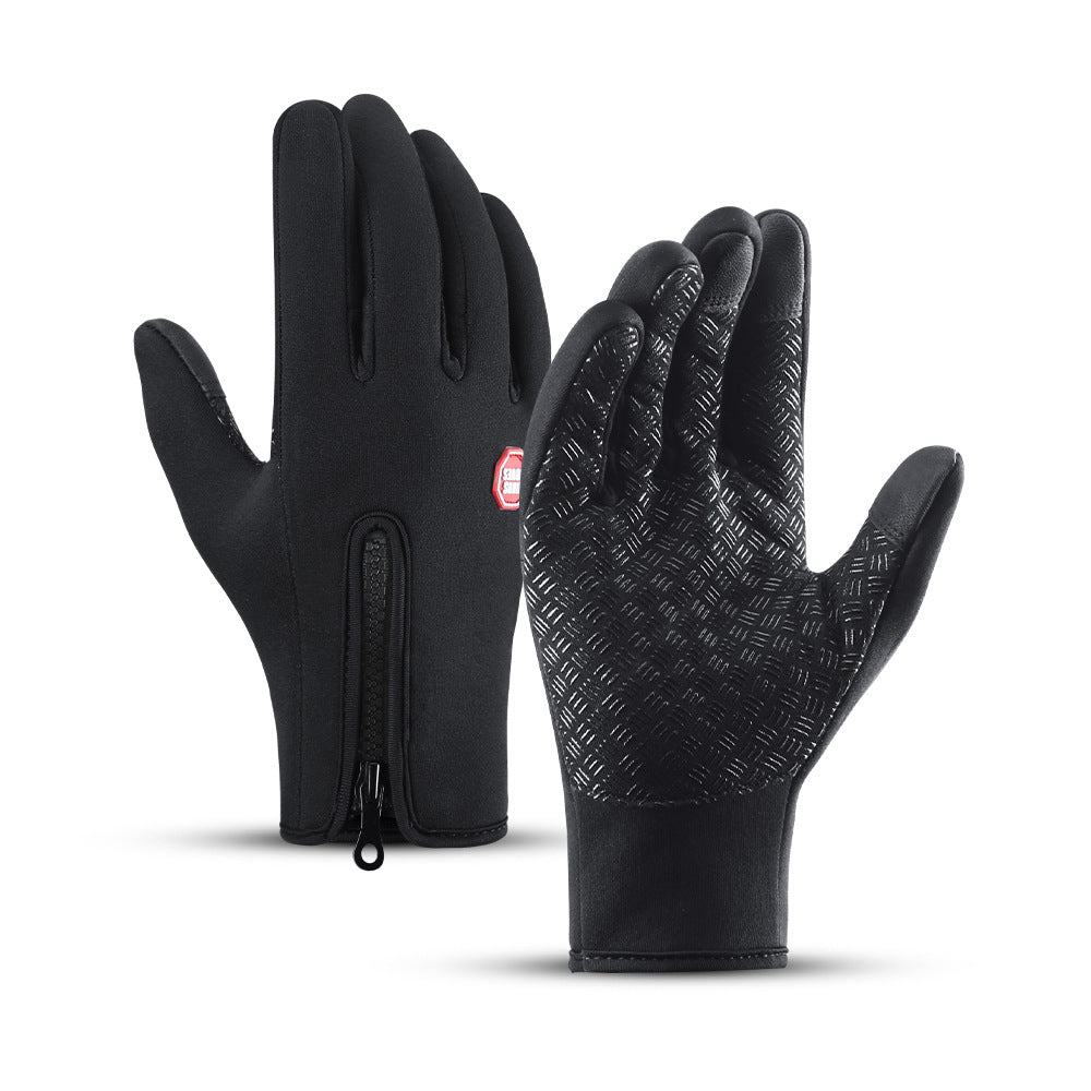 Outdoor Waterproof Touchscreen Full-Finger Zipper Sports Fitness Gloves
