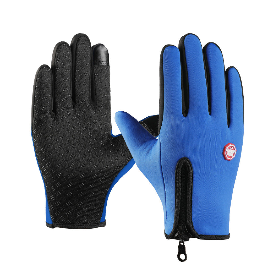 Outdoor Waterproof Touchscreen Full-Finger Zipper Sports Fitness Gloves