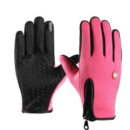 Outdoor Waterproof Touchscreen Full-Finger Zipper Sports Fitness Gloves