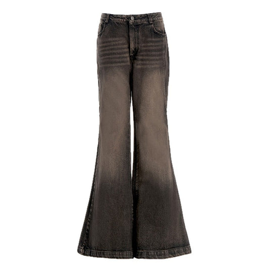 Black and gray spicy girl flared jeans for women
