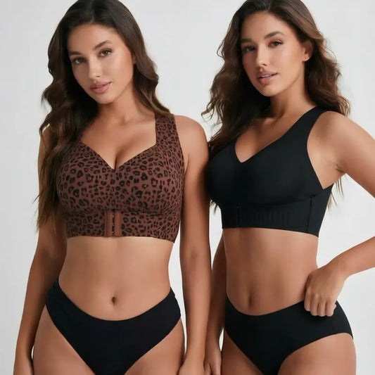 NESLEMY® Front-Closure Cross-Back Wireless Support Bra