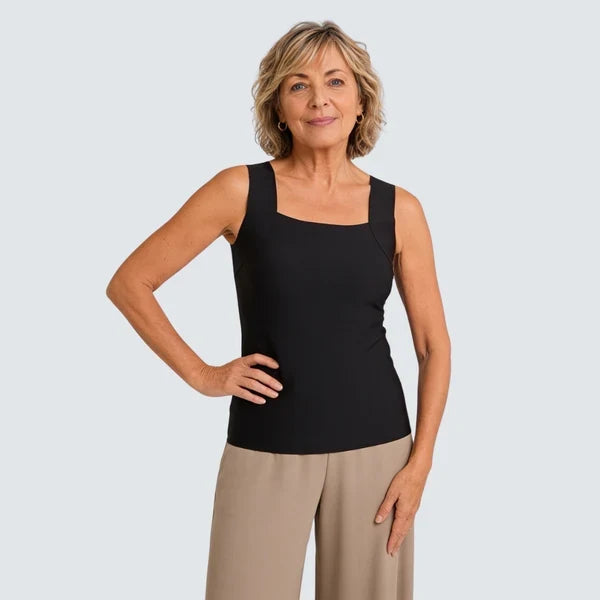 Built-In Bra Tank | Support in the front. Nothing wraps around your back