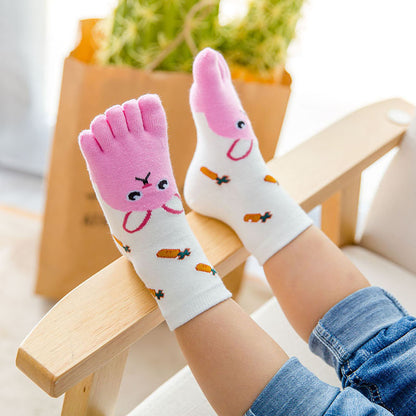 Summer Children's Cartoon Five-Toe Socks Breathable - 5 Pairs