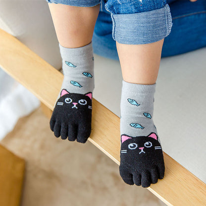 Summer Children's Cartoon Five-Toe Socks Breathable - 5 Pairs