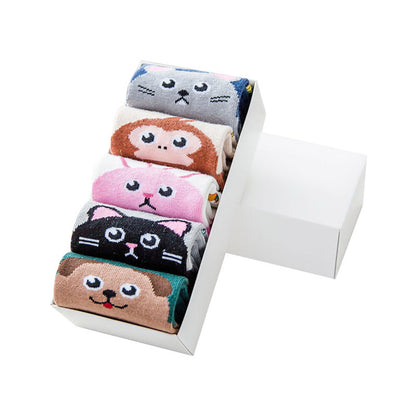 Summer Children's Cartoon Five-Toe Socks Breathable - 5 Pairs