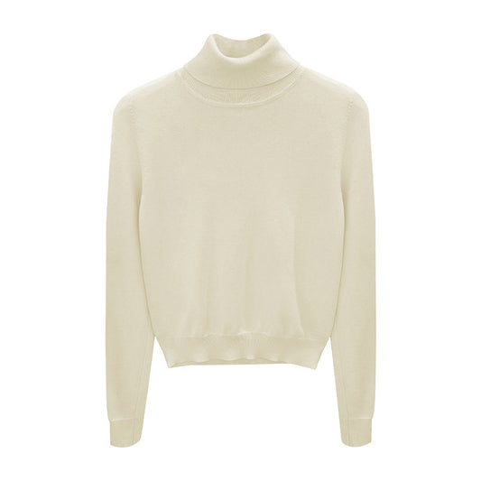 High Neck Knit Sweater Top for Women, Slim Fit, Elegant Inner Layer
