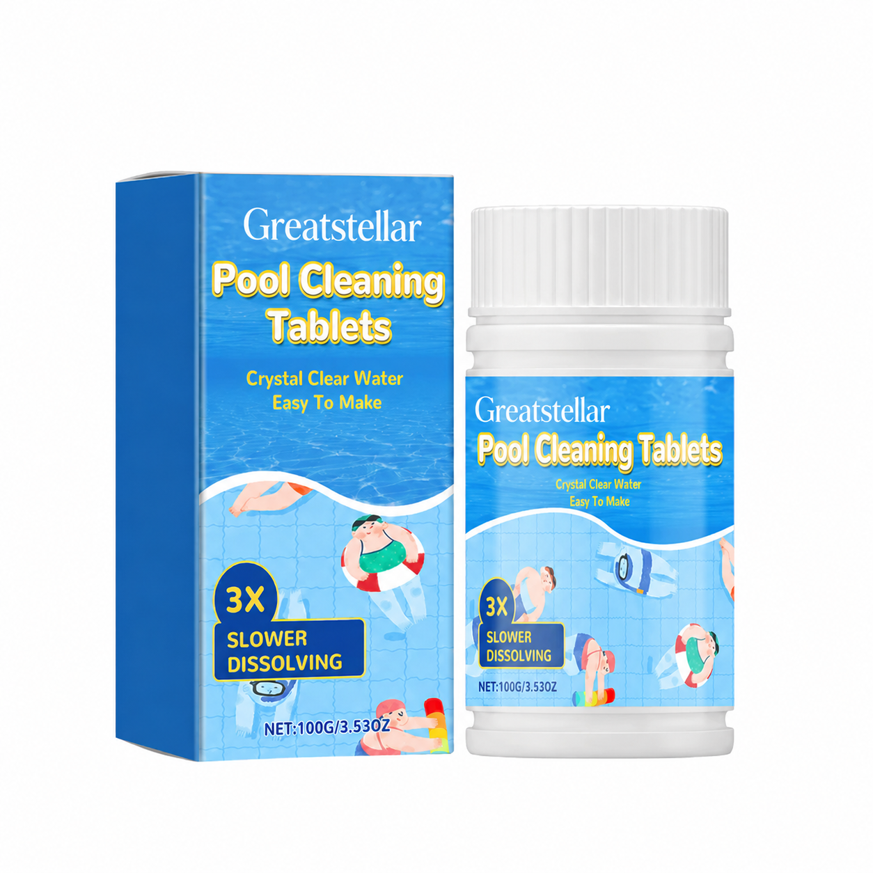 Greatstellar®Pool Cleaning Tablets✨2X Stronger Algae & Dirt Control, Rapid Water Clarification