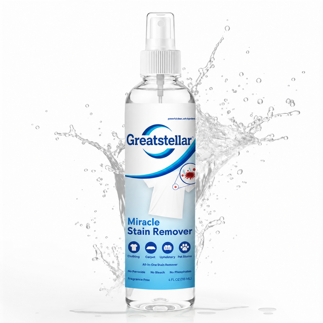 Miracle Stain Remover Spray: Removes Virtually All Household Stains Powerful All-In-One Solution