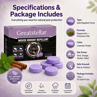 🏡 All-Natural Peppermint & Cinnamon Pest & Rodent Repellent Pucks🌿