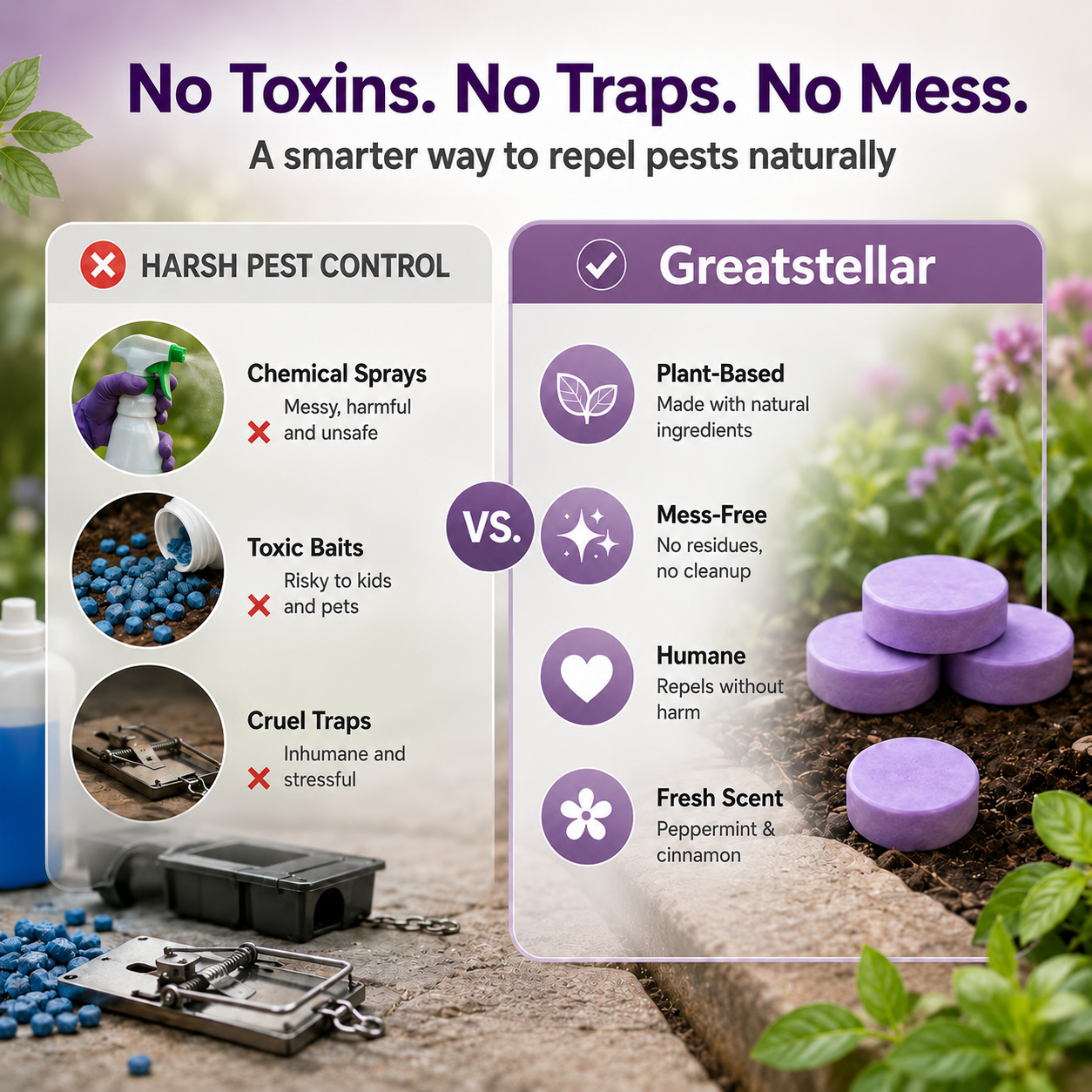 🏡 All-Natural Peppermint & Cinnamon Pest & Rodent Repellent Pucks🌿