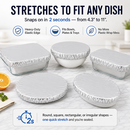 🧑‍🍳Insulated Aluminum Foil Food Cover – Locks In Heat & Freshness