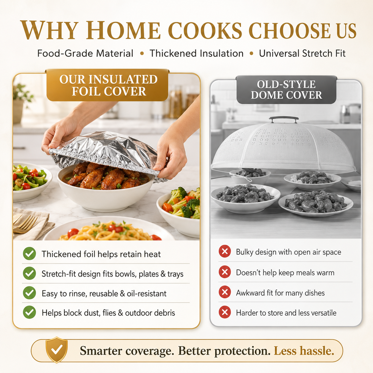 🧑‍🍳Insulated Aluminum Foil Food Cover – Locks In Heat & Freshness