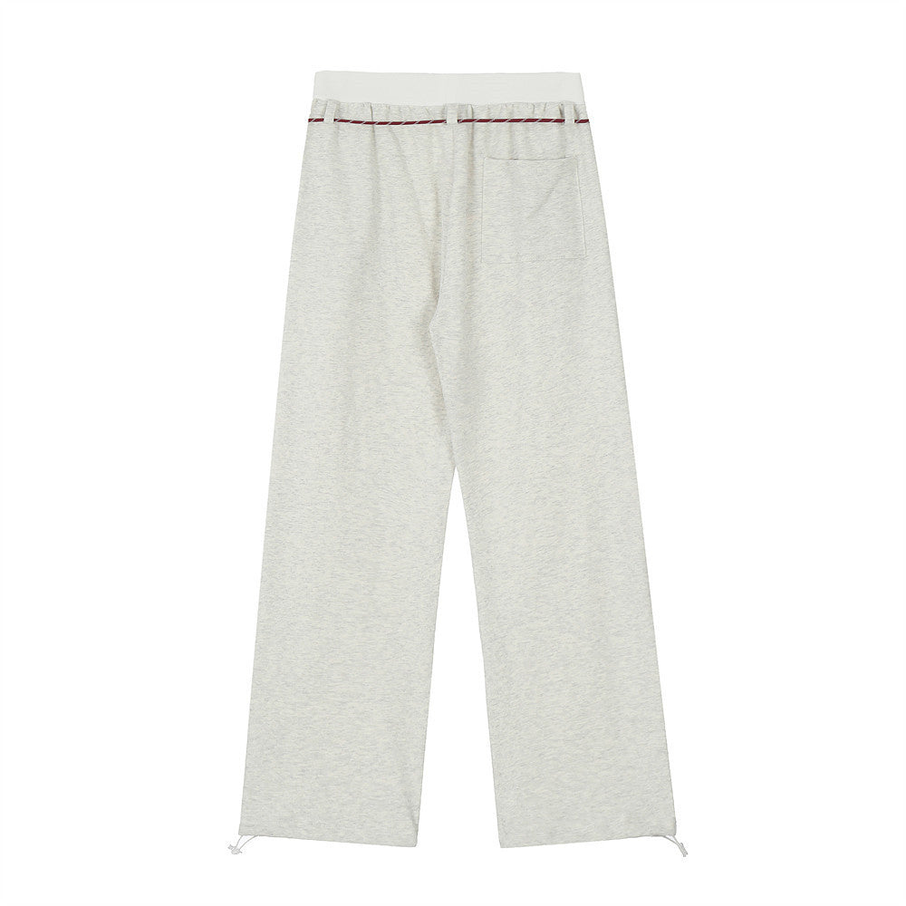 Waist and head color blocked casual sweatpants