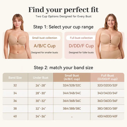 Womens Strapless Front Closure Bra