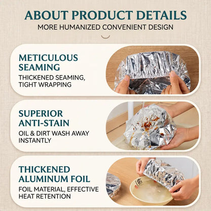 🧑‍🍳Insulated Aluminum Foil Food Cover – Locks In Heat & Freshness